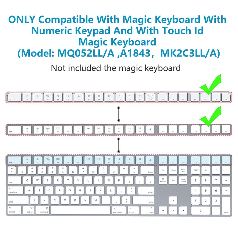 HONKID Keyboard Wrist Rest for Magic Keyboard 2 with Numeric Keypad(MQ052LL/A, A1843) and Magic Keyboard with Touch ID(â€ŽMK2C3LL/A), Slim Keyboard Wrist Rest Relieve Pain & Fatigue - Image 2